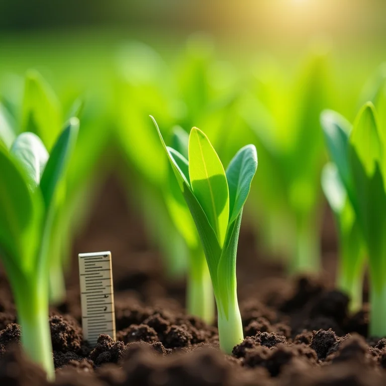 Espaçamento ideal entre as mudas de chicória.