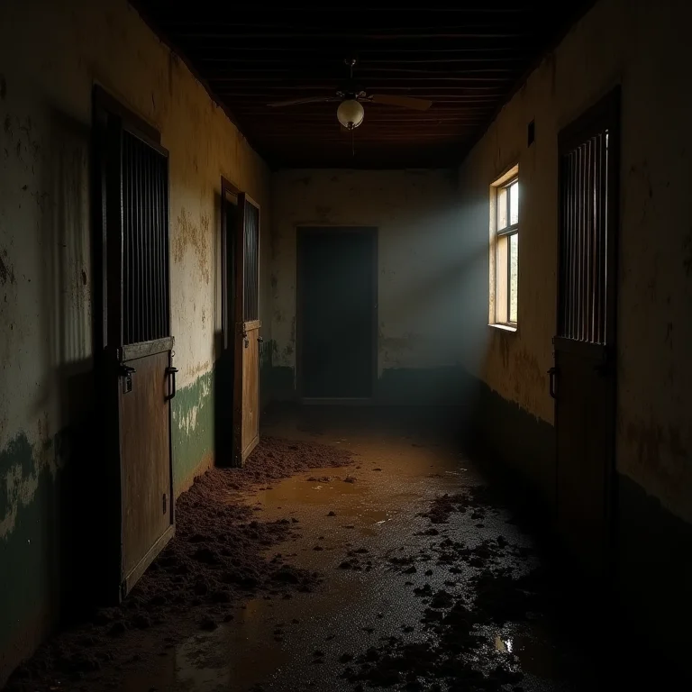 Falta de higiene na baia de cavalo