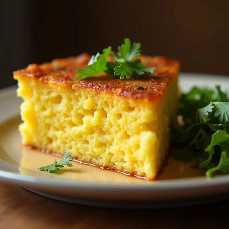 Fatia de Sopa Paraguaia com salada