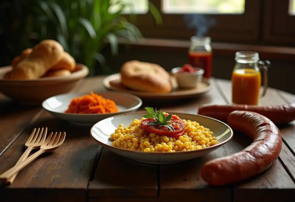 Feijão tropeiro completo: O segredo para um sabor inesquecível Feijão Tropeiro Completo em mesa rústica