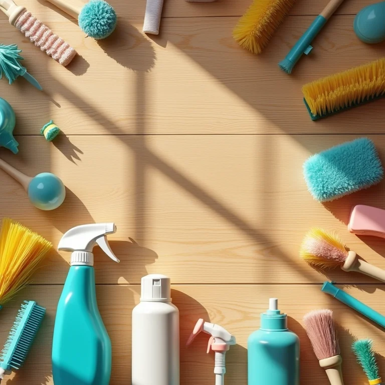 Ferramentas de limpeza para higiene do ambiente rural.