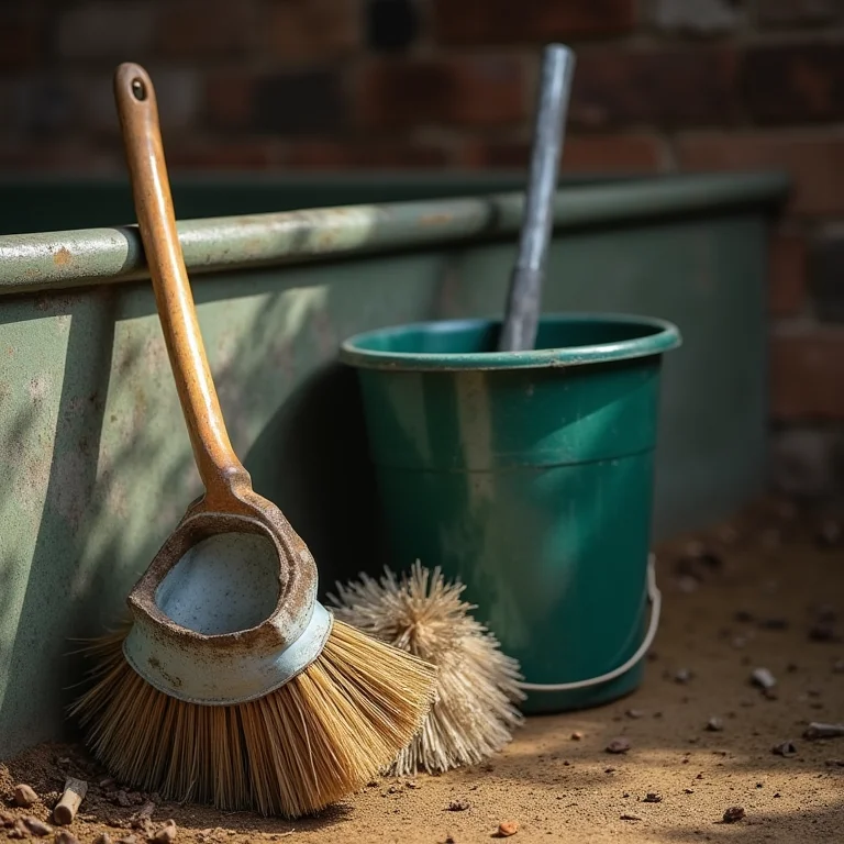 Ferramentas para limpeza de bebedouro.