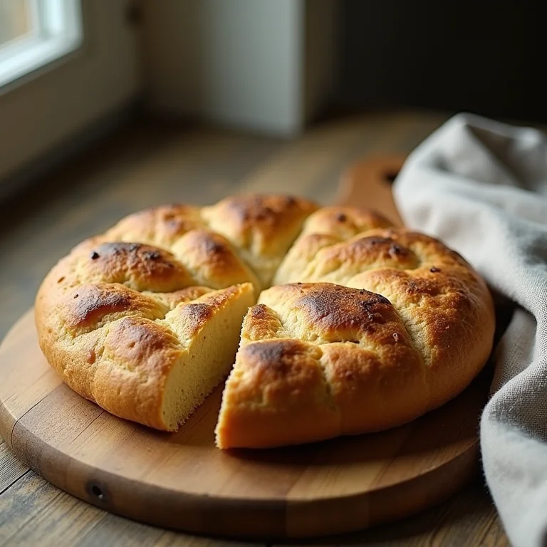 Focaccia armazenada corretamente em um pano de linho