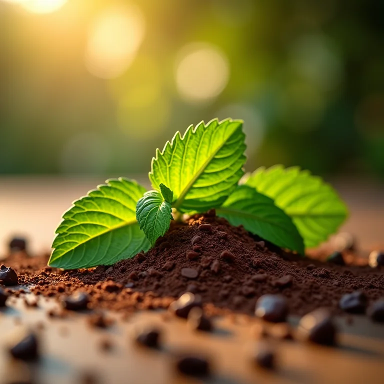 Folhas de menta e raspas de chocolate antioxidantes.