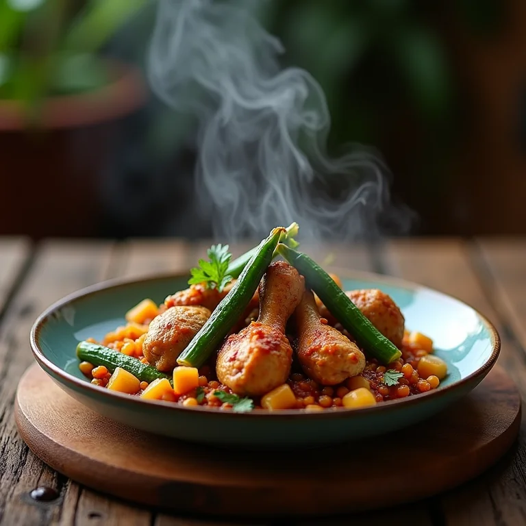 Frango caipira com quiabo, receita da vovó