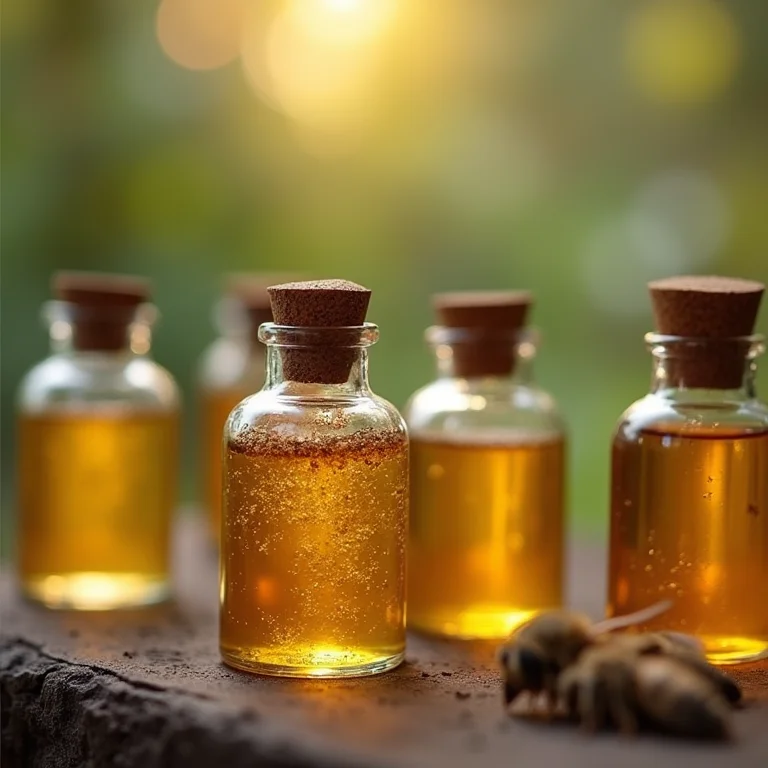 Frascos com feromônios de abelhas