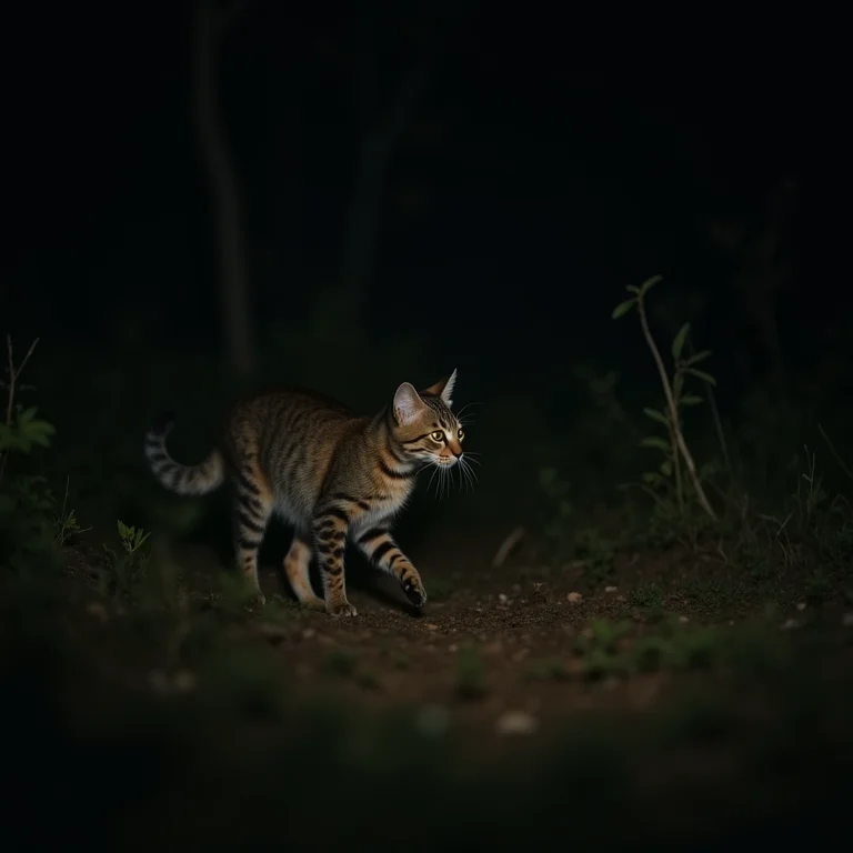 Gato do Mato caçando à noite