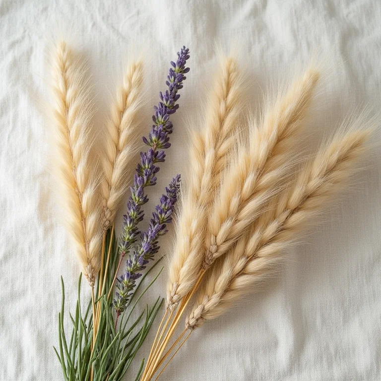 Grama do Pampa e ervas aromáticas sobre tecido de linho