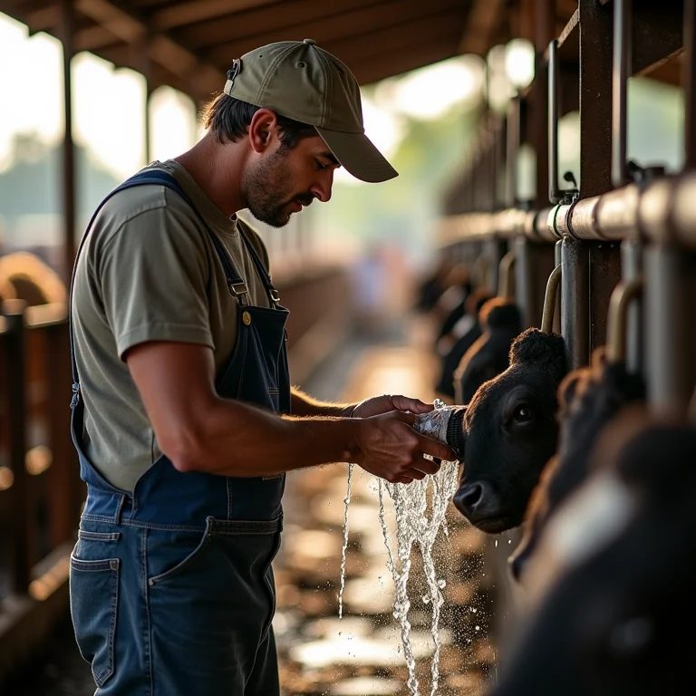 Higiene impecável na ordenha manual.