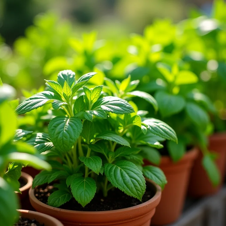 Horta caseira com temperos frescos, cultivados com carinho e cuidado.