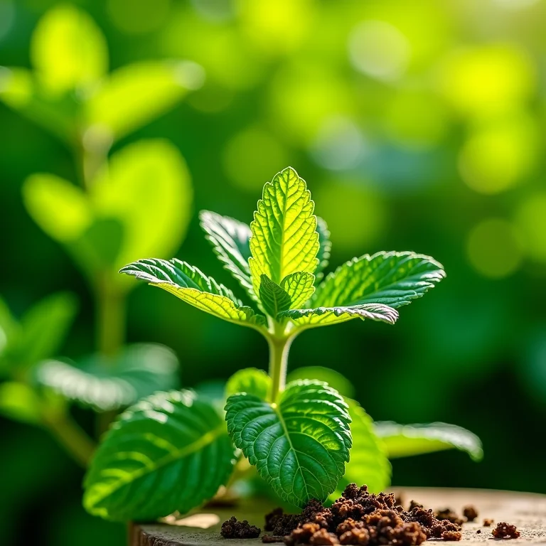 Hortelã fresca e seca no jardim