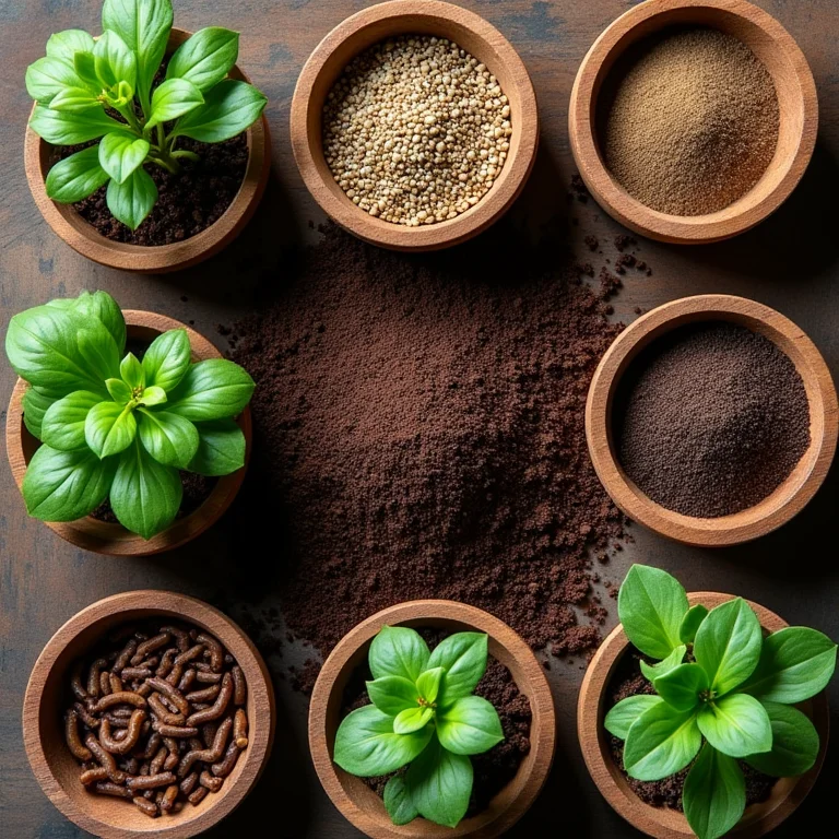 Húmus de minhoca e outros nutrientes para mudas.