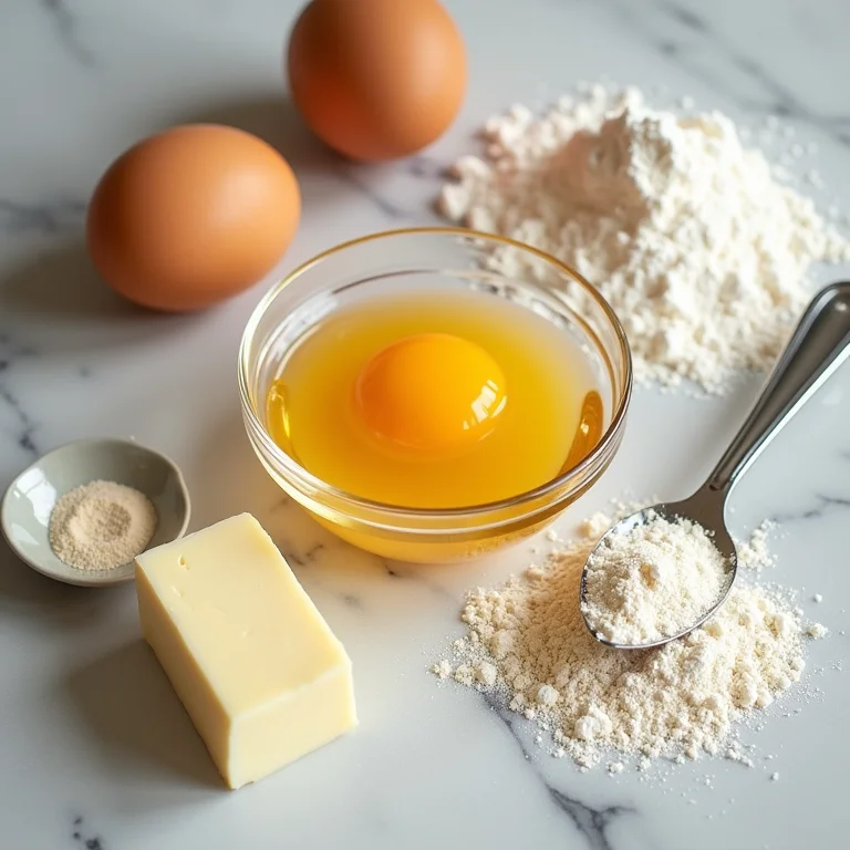 Ingredientes frescos para bolo de maracujá em temperatura ambiente