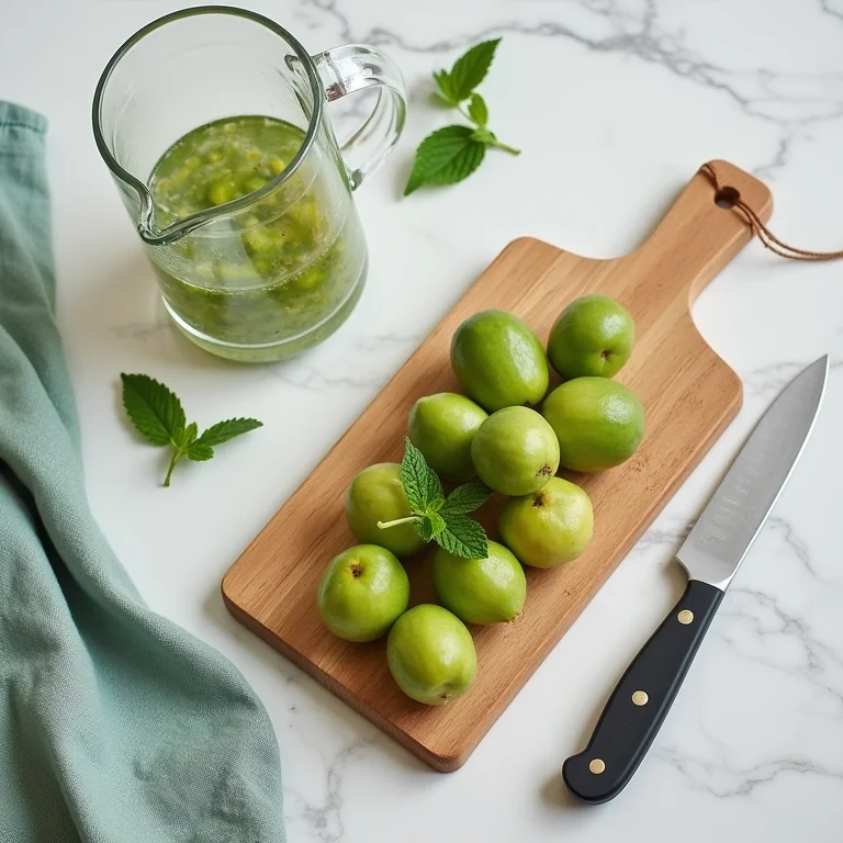 Ingredientes frescos para suco de jabuticaba