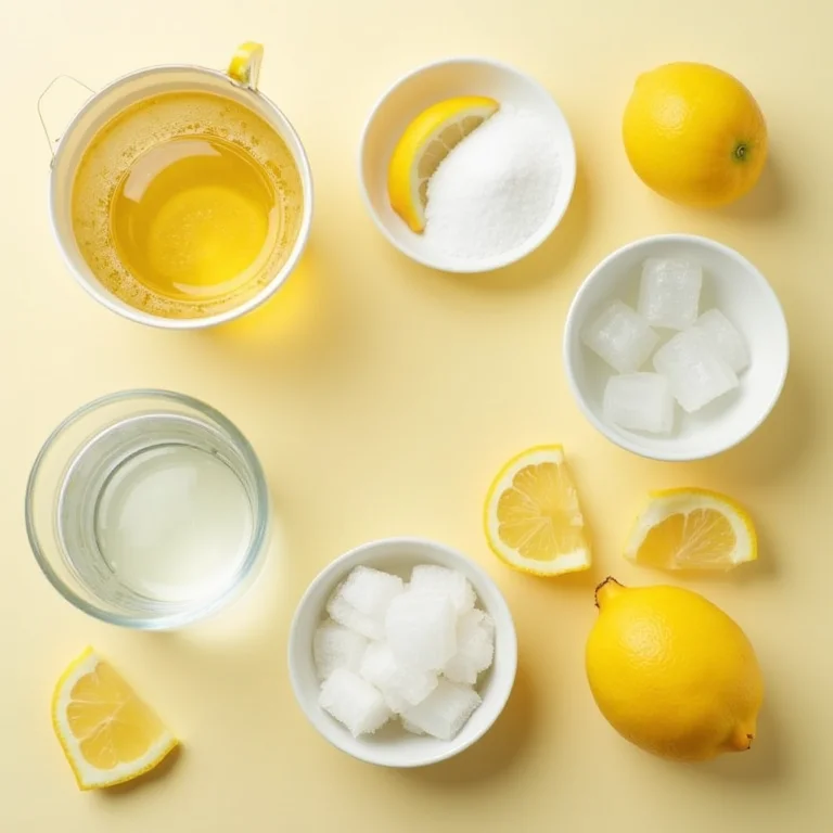 Ingredientes para chá gelado de limão
