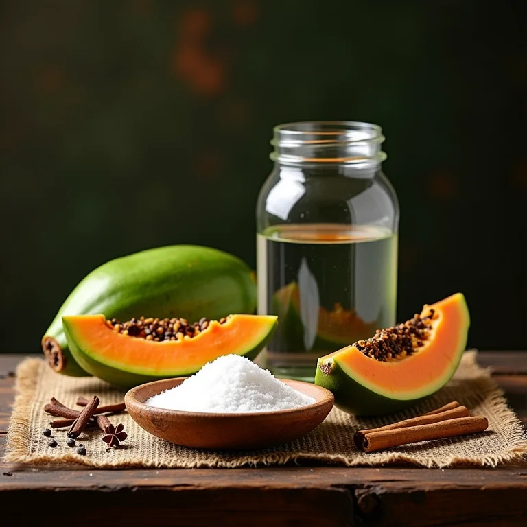 Ingredientes para doce de mamão verde caseiro