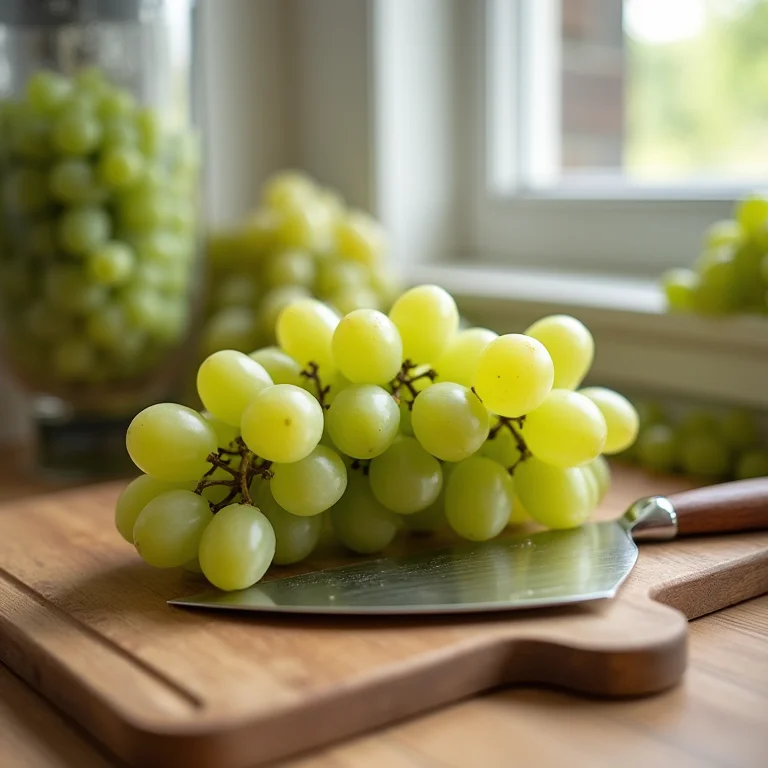 Ingredientes para suco de uva verde detox