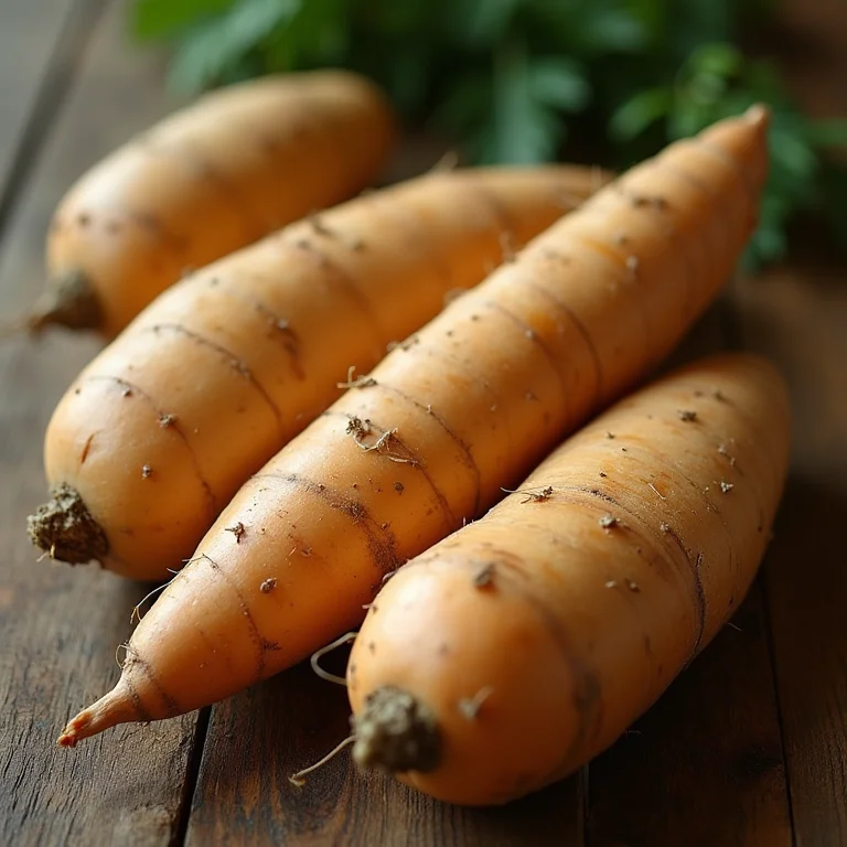 Inhame fresco em cima de mesa rústica