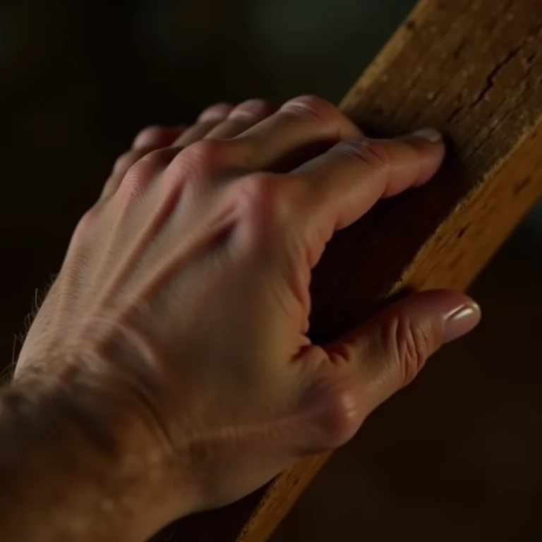 Inspeção da qualidade da madeira em móvel rústico