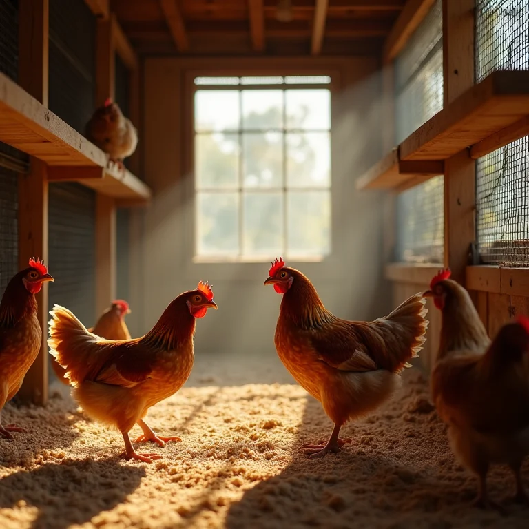 Instalações adequadas para Galinhas Sebright.