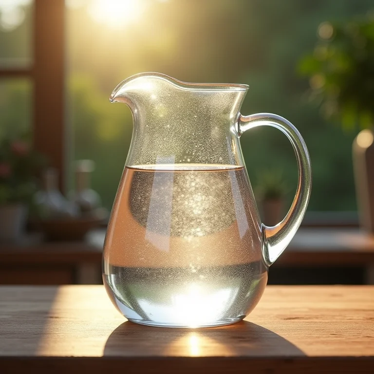 Jarro de água filtrada para o chá.