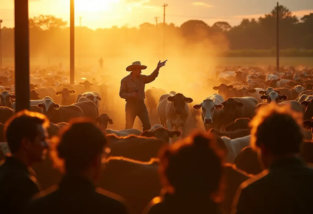 Leilão de gado Nelore no Brasil