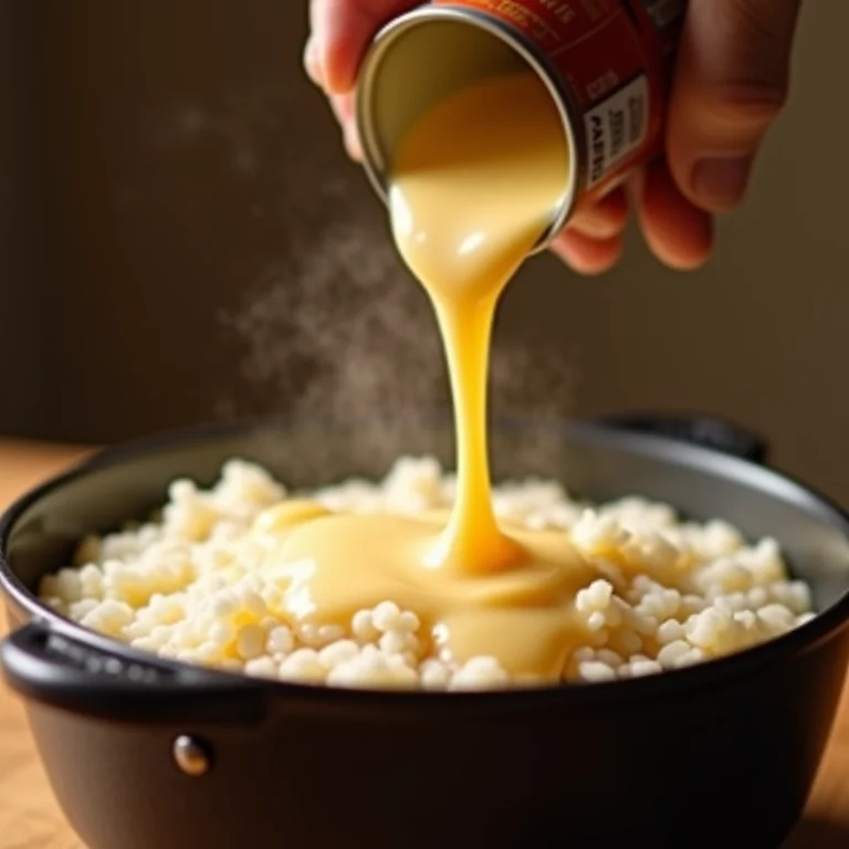 Leite condensado no arroz doce