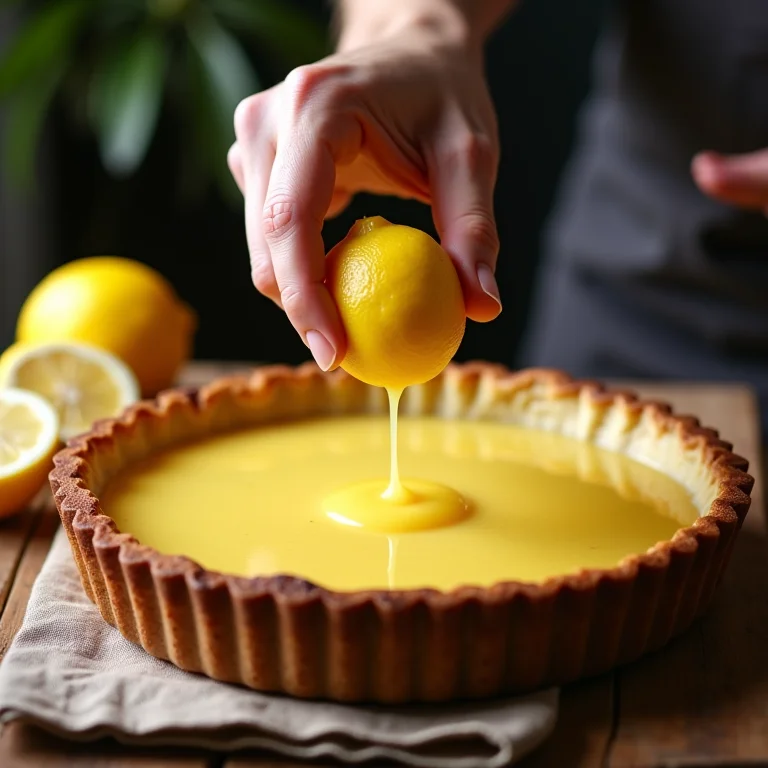 Limão espremido na torta de banana