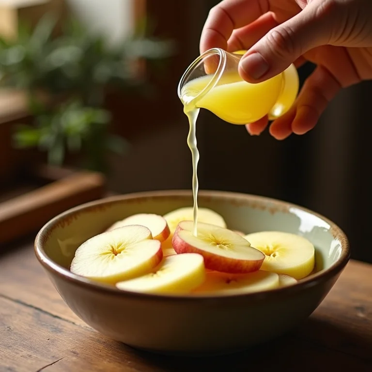 Limão nas maçãs para a torta