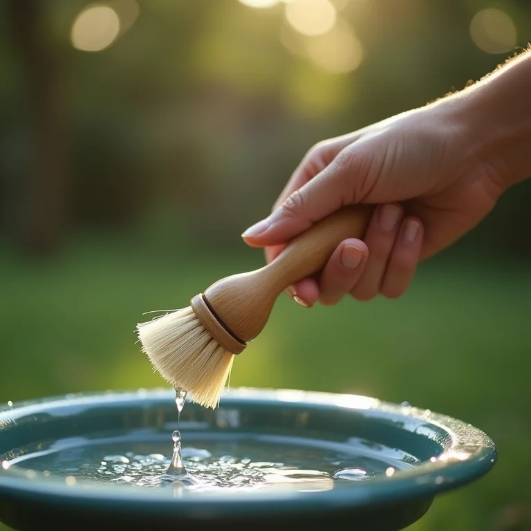 Limpeza de bebedouro para pássaros