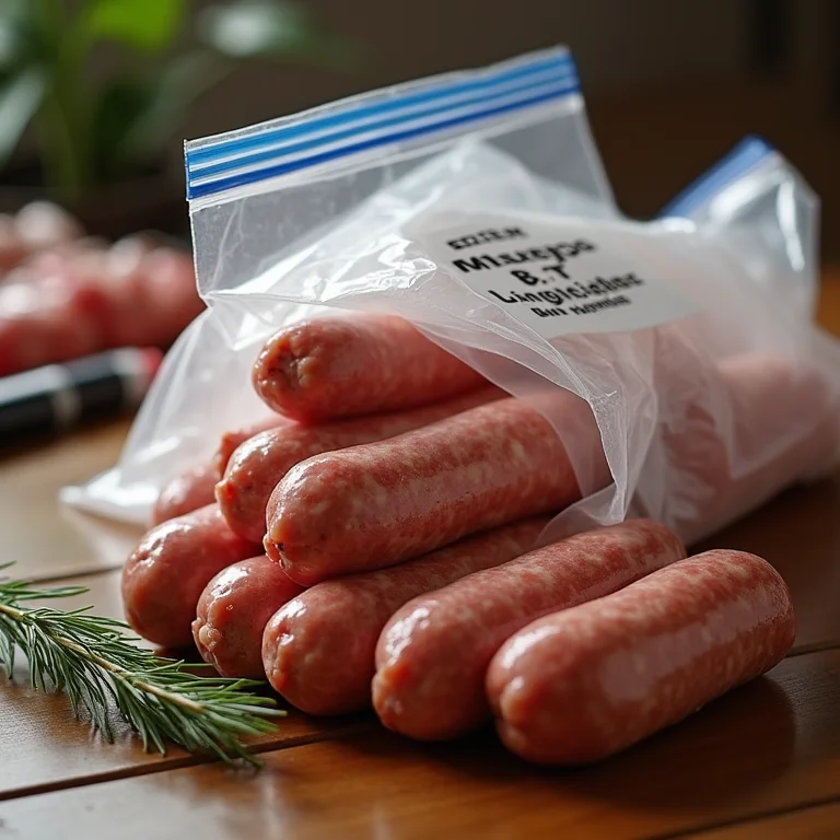 Linguiça mineira sendo congelada