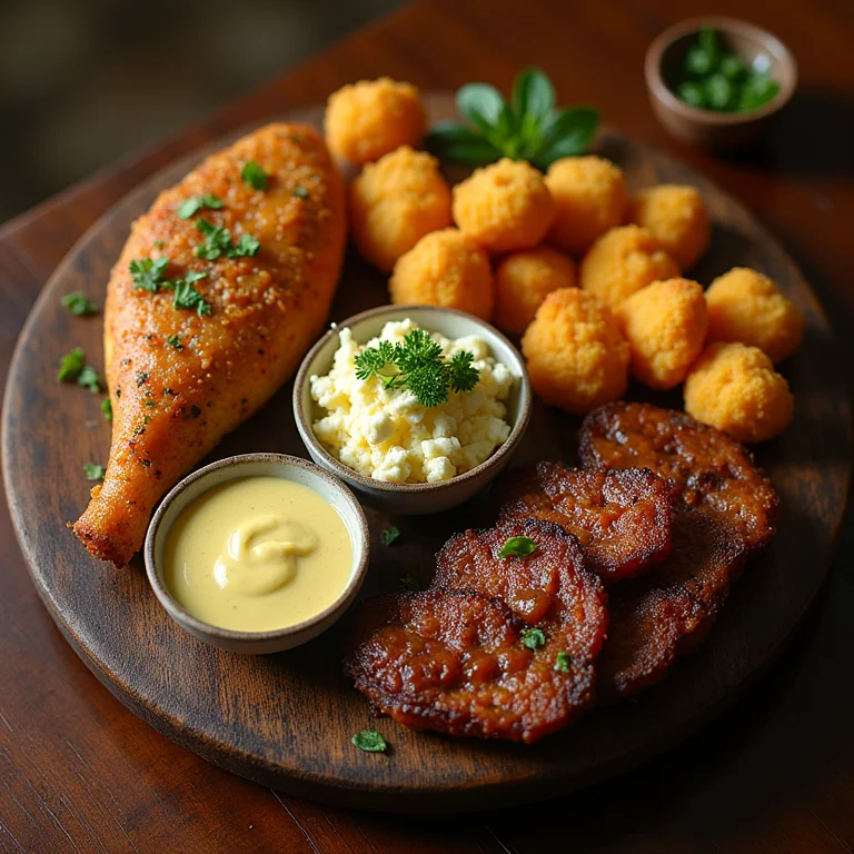 Linguiça mineira servida com acompanhamentos