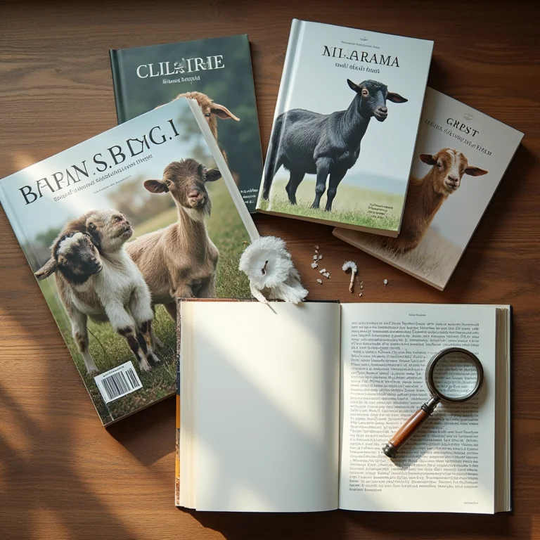 Livros e lupa sobre mesa de madeira representando escolha de raça de cabrito