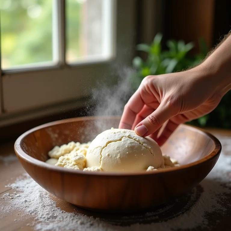 Massa podre sendo delicadamente misturada