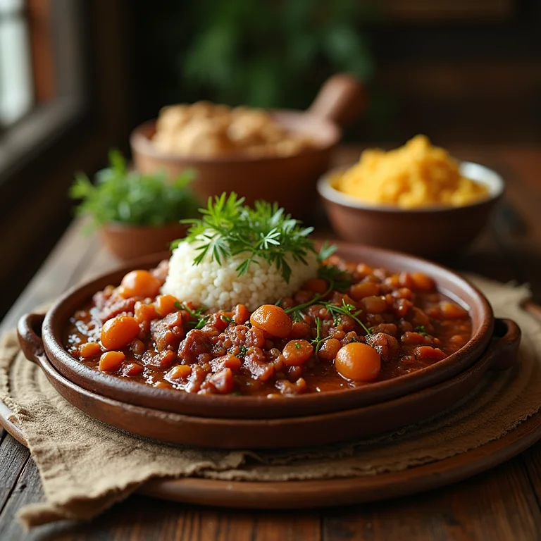 Mesa com pratos típicos do Centro-Oeste