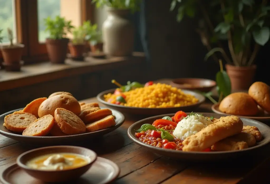 Mesa farta com comidas típicas de Minas Gerais