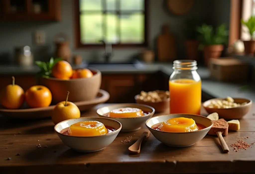 Mesa farta com doce de caju caseiro, pronto para ser saboreado.
