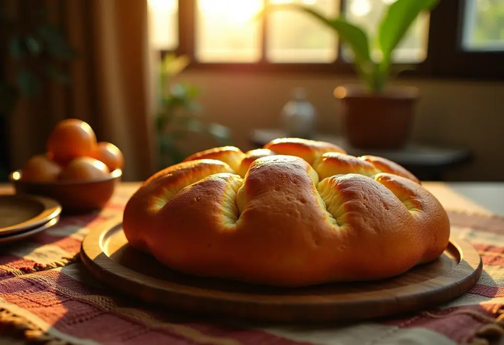 Mesa farta com empadão goiano recém-saído do forno.