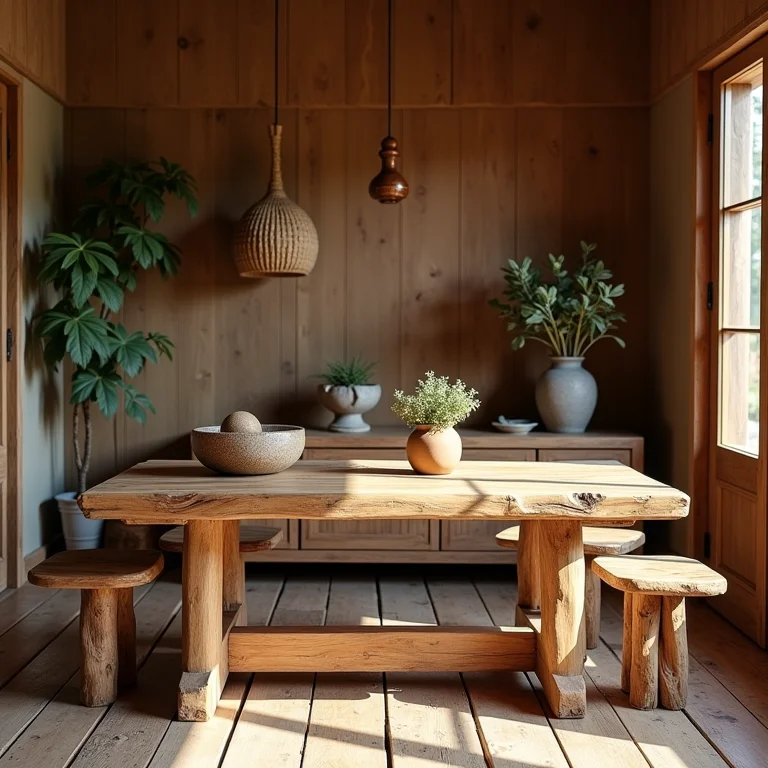Móveis rústicos originais com detalhes em madeira