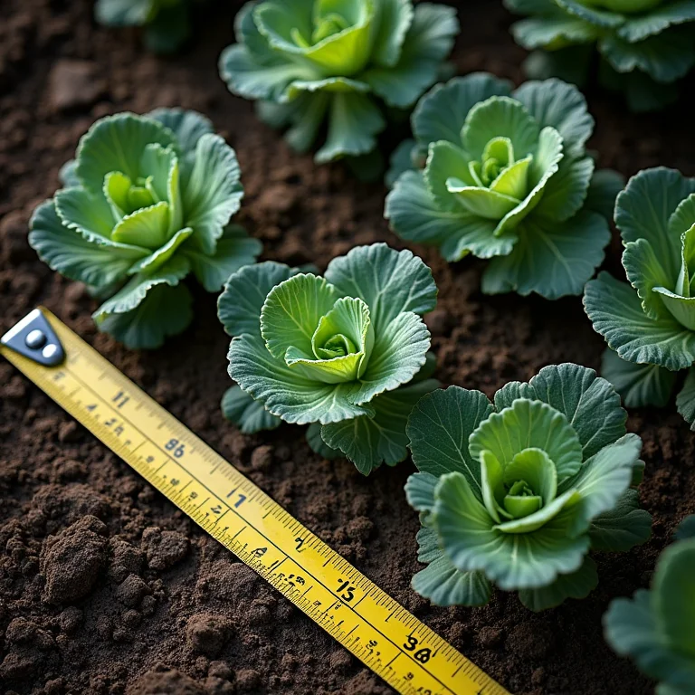Mudas de repolho plantadas com espaçamento estratégico