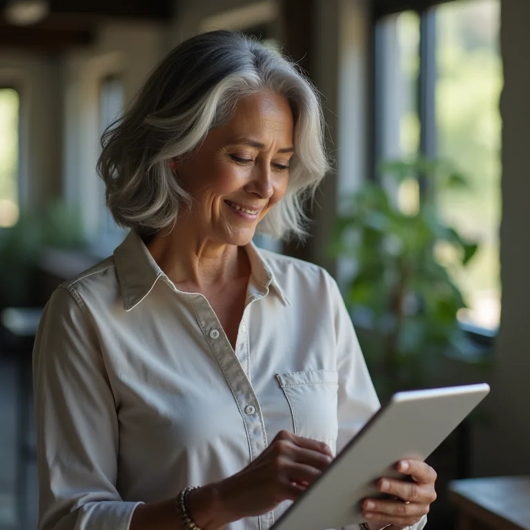Mulher asiático-brasileira analisando pedigree de gado Girolando