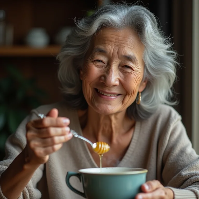Mulher asiático-brasileira tomando chá para fortalecer a imunidade