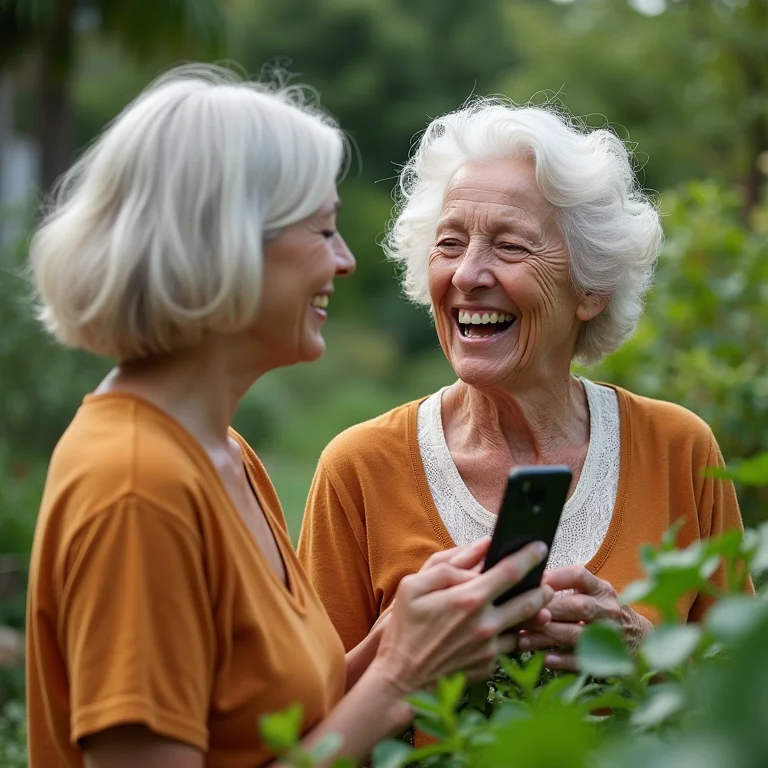 Mulher idosa divulgando venda de vegetais online.