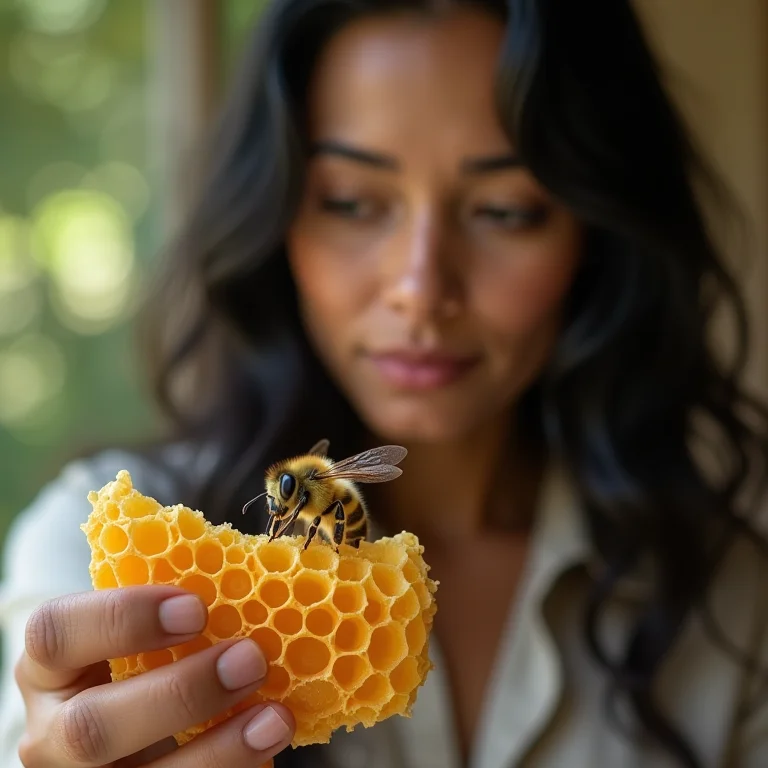 Mulher observando a dança das abelhas