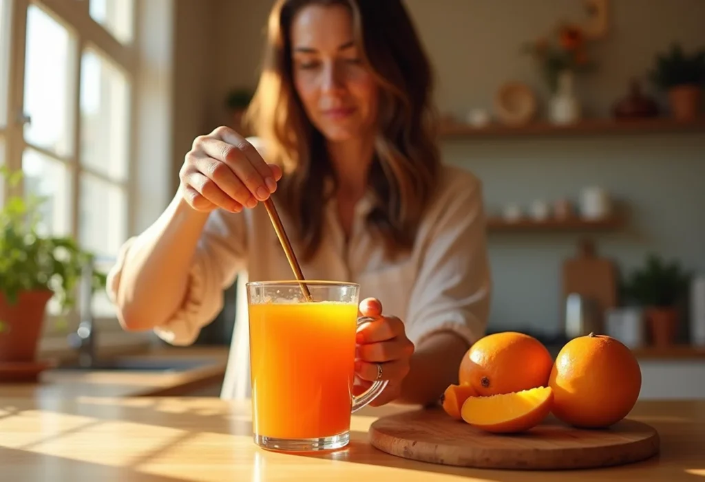 Chá de manga com pimenta: receita exótica que turbina a saúde Mulher preparando chá de manga com pimenta