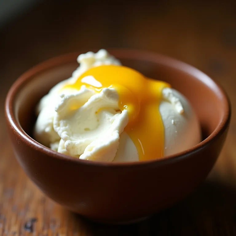 Mussarela de búfala cremosa em uma tigela