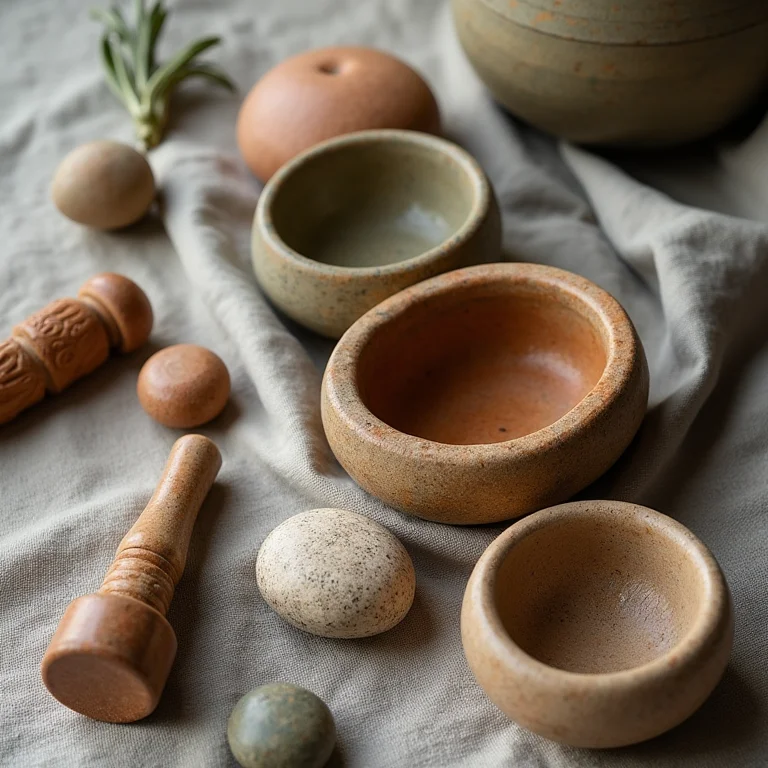 Objetos de pedra sabão em close