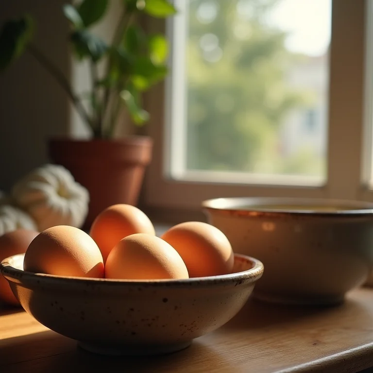 Ovos frescos para receita de bolo