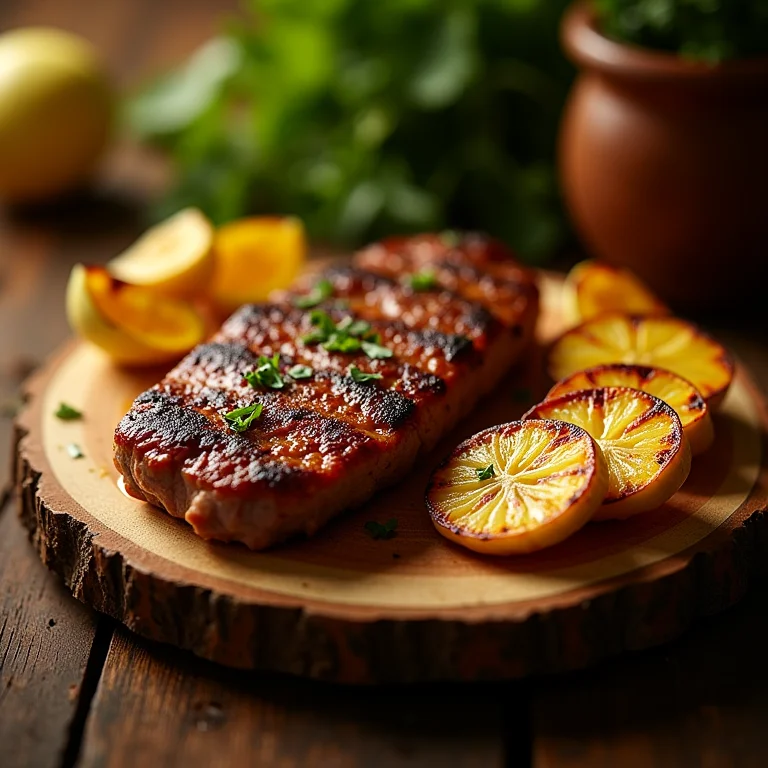 Paçoca de carne seca com banana da terra grelhada