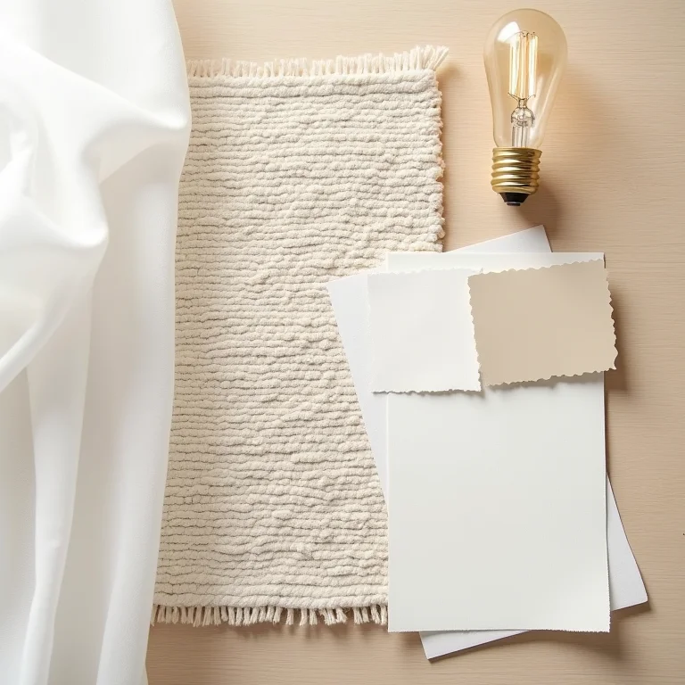 Paleta de cores claras para quarto rústico pequeno.